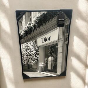 NEW Dior Storefront Monochrome Art Print Black Wood Frame 20x30 By Glossista